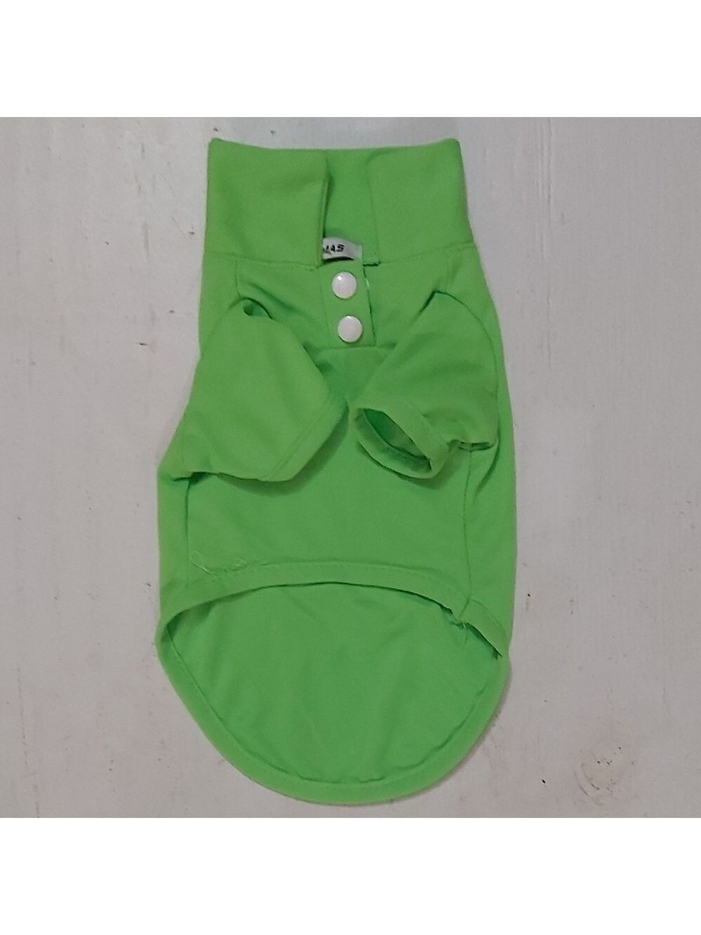 Kingmas Green Dog Mesh Shirt with White Buttons Size Medium